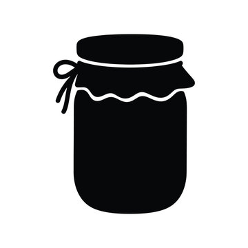 Sourdough Starter Jar Silhouette Icon for Artisan Bread Baking