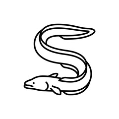Obraz premium S-shaped curved eel line art illustration for design.