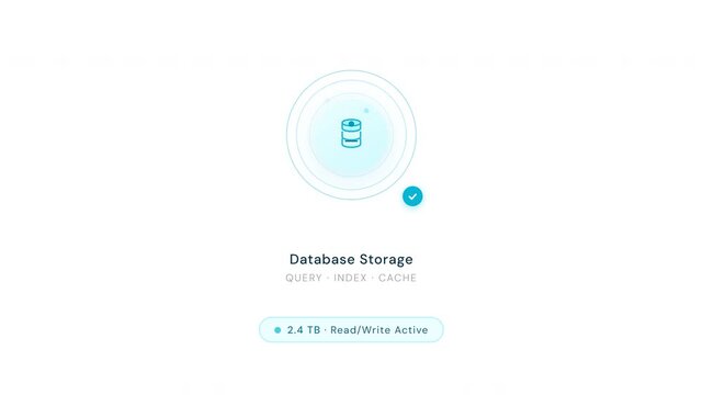 Database Management Animation &mdash; Big Data Storage Server Technology Motion Graphics 4K
