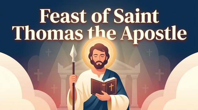 Feast of saint thomas the apostle religious illustration