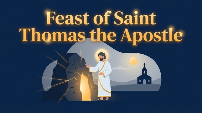 Feast of saint thomas the apostle religious holiday illustration