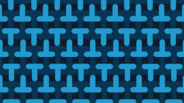 Modern abstract seamless pattern with repeating T-shaped geometric elements organized in neat rows. The structured layout gives the design a contemporary and graphic appearance.