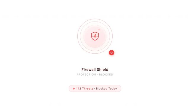 Firewall Cybersecurity Animation &mdash; Network Protection Digital Shield Security 4K