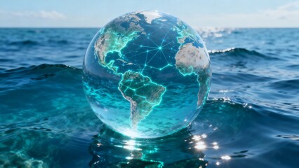 Fototapeta premium World Oceans Day 2026 Futuristic Underwater Smart City with Vibrant Coral Reefs and Marine Biodiversity Conservation Concept