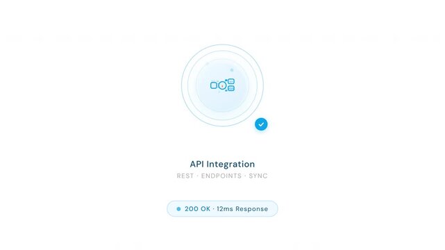 API Integration Animation &mdash; Software Interface Data Exchange Developer Technology 4K