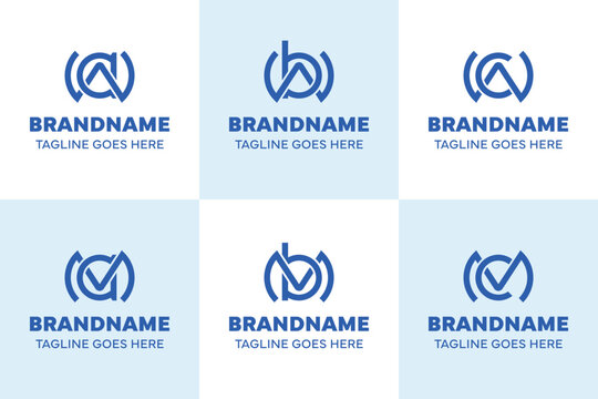 Letters WA WB WC MA MB MC Logo Set Monogram Set, for AW BW CW AM BM CM Initials Brand