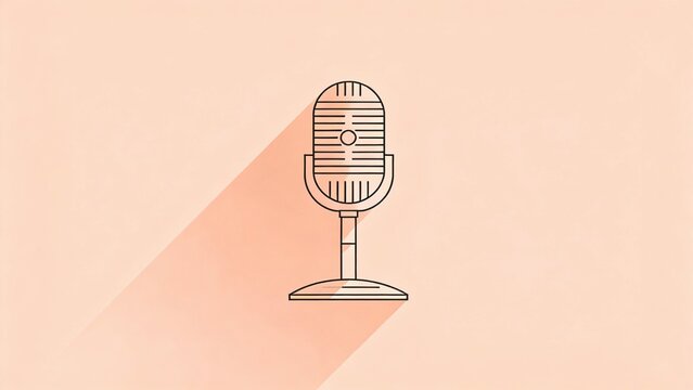 World Music Day 2026 Minimalist Microphone Illustration with Soft Pastel Background and Creative Sound Concept