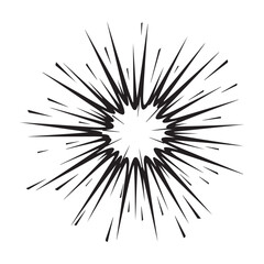 Fototapeta premium Comic book explosion burst vector graphic with radial lines for impact and speed effect