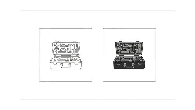 Open and closed toolbox vector illustration with tools inside