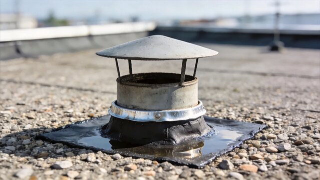 Roof Drain Scupper With Gravel Detail
