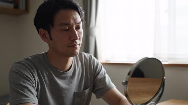 薄毛の悩みを抱える中年男性（頭皮環境・コンプレックス・AGA治療）