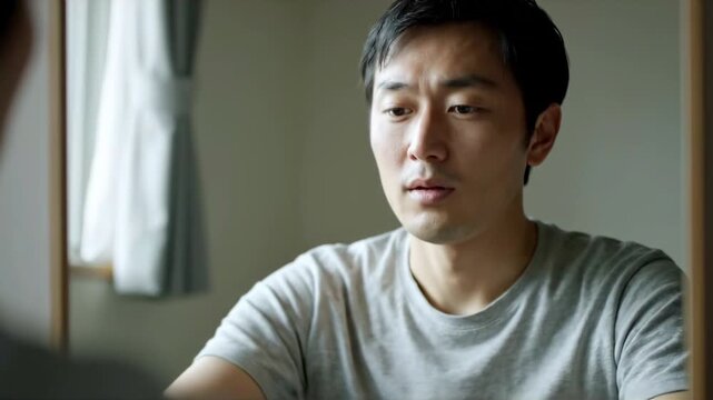 薄毛の悩みを抱える中年男性（頭皮環境・コンプレックス・AGA治療）