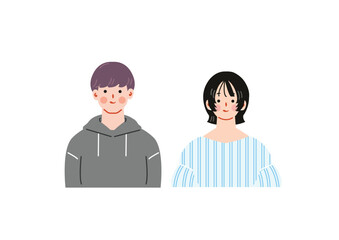 Fototapeta premium 若い男女のイラスト
