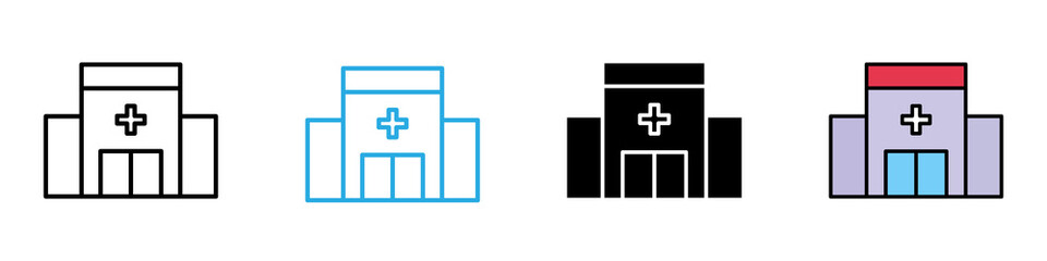 Obraz premium Hospital multi - style icon design concept