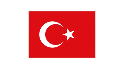 Obraz premium Red turkish flag white crescent moon star symbol for national identity, emblem of turkey. Suitable for patriotic designs, cultural projects.