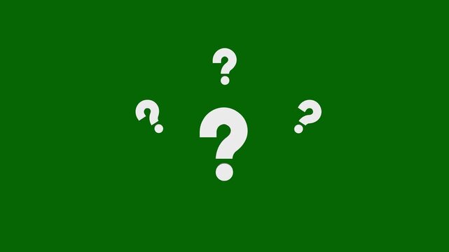 Question mark animation, pattern of small question marks surrounding a primary question symbol, search for answers, inquiry and problem solving concept, confused effect raining question mark, 4K