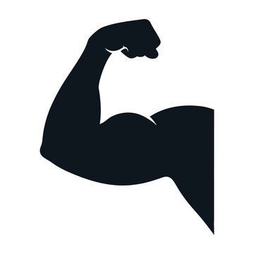 Strong arm flexing muscle