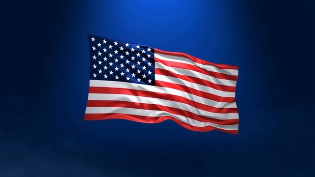 The American flag waves proudly on 4th July celebrating America's independence day