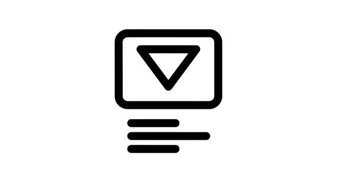 Vector Icon: Down Arrow Inside Square with Text Lines