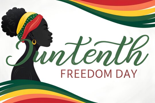 Juneteenth Freedom Day Emancipation Celebration Holiday Concept, June 19 Juneteenth Holiday Concept for Freedom and Unity,  Juneteenth Heritage Celebration Honoring Liberation and Equality