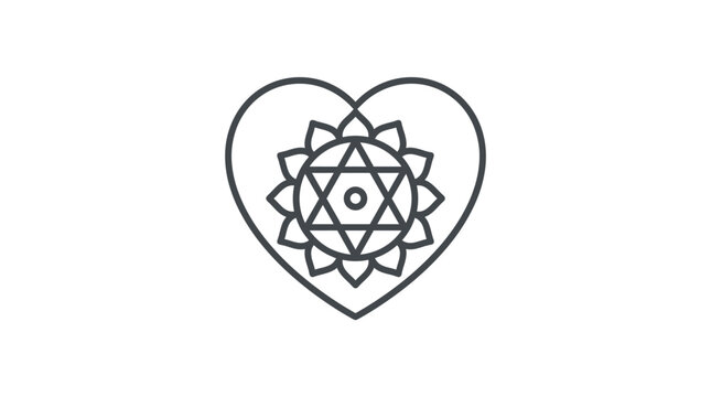 Heart symbol containing sacred geometry and star mandala pattern.