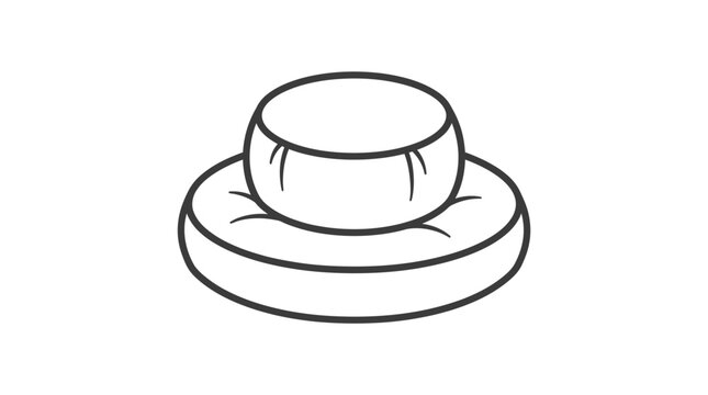 Meditation cushion zafu and zabuton set line icon.