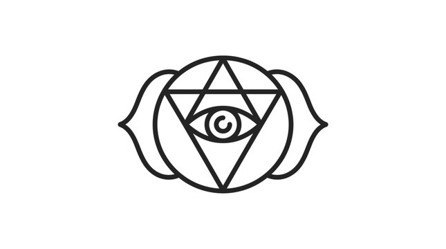 Ajna third eye chakra symbol icon for intuition.
