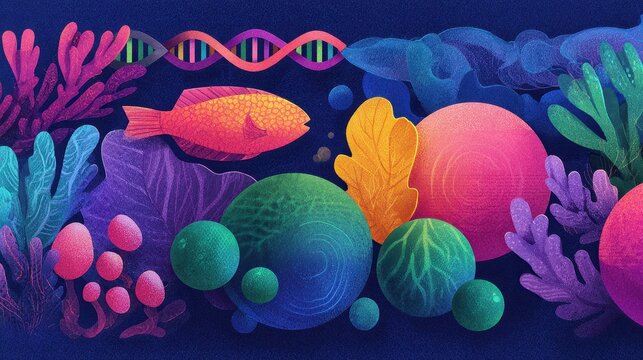 Heredity traits flat design top view biological inheritance theme water color vivid. 