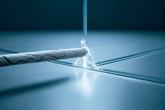Damaged Fiber Optic Cable Sparking for Network Failure and Cyber Risk