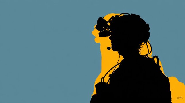 Innovative technology integration futuristic setting digital content virtual reality silhouette perspective immersive experience