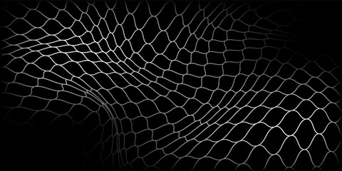 Fishing or soccer net. Repeated hexagon pattern. Black wired mesh texture isolated on white background.ilustrasion modern. © Haikal