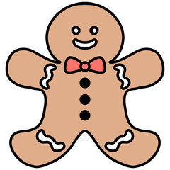 Fototapeta premium cartoon illustration of a Christmas gingerbread man