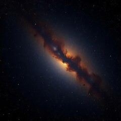 Fototapeta premium Cosmic expanse stretches out in darkness, punctuated by thousands of glittering gold stars, astronomy, galaxy view