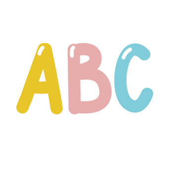 abc letters on white background