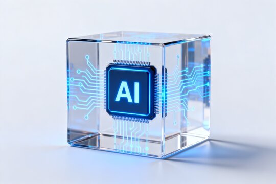 AI chip in transparent cube