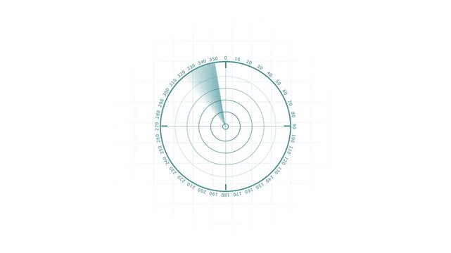 Motion graphic of blue color sonar radar screen searching an object with line digital technology