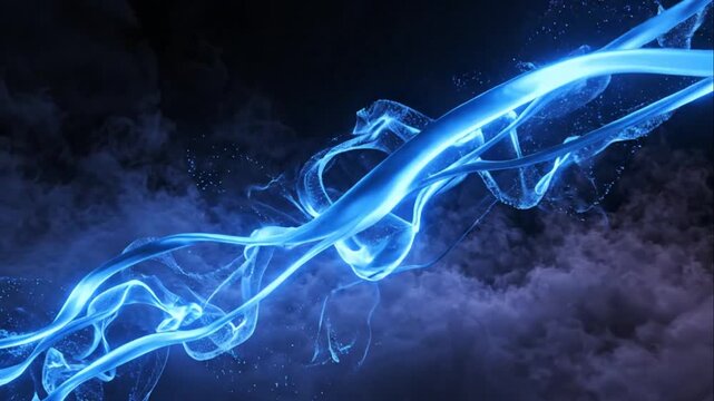 Glowing Blue Electric Light Trails.