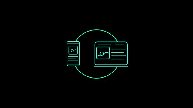 Animated gallery icon animation with smart phone and laptop