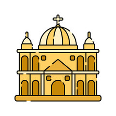 Naklejka premium Cathedral Flat design style grand religious building representing italian heritage ideal for tourism architecture and culture illustrations 