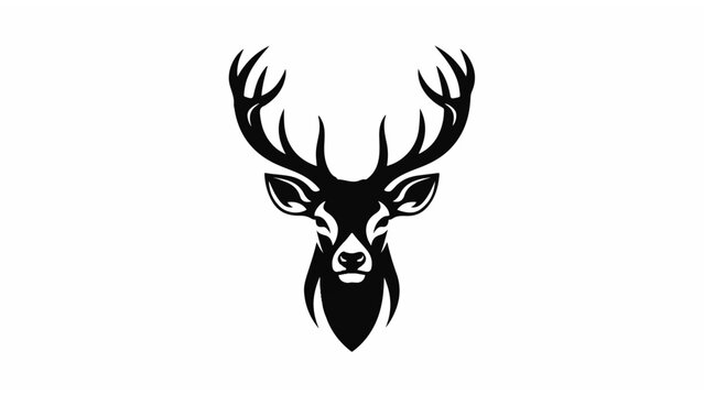 Deer Head with Antlers Illustration Design 3.