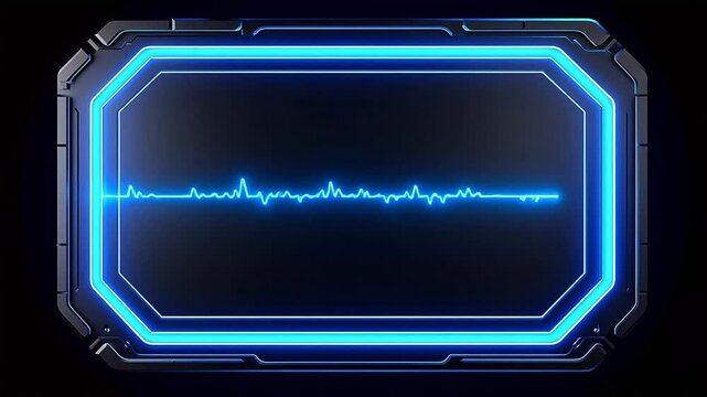 Digital futurism sci-fi metal neon frame hud display geometric background
