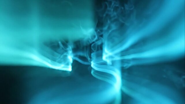 Glowing Blue Light Waves and Electricity.