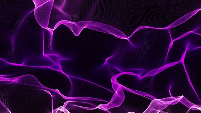 Futuristic purple energy wave mesh abstract motion background with digital data flow