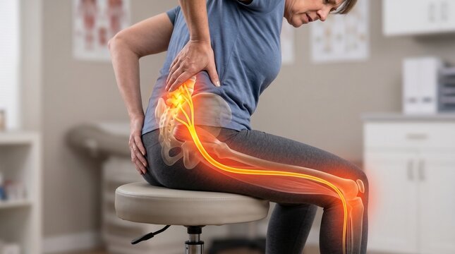 Person Sitting Chair Bad Posture Back Pain Ergonomic Concept Medical