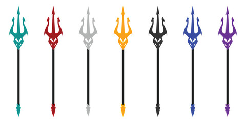 Trident weapon icon background design. Poseidon weapon © Fajar