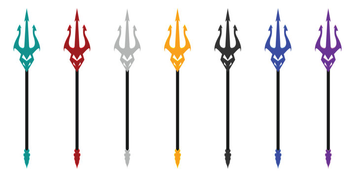 Trident weapon icon background design. Poseidon weapon