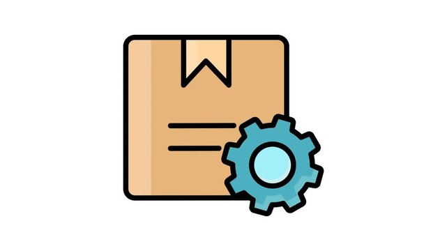 Inventory management icon animation. representing logistics processing, automated fulfillment or supply chain management. alpha channel, transparent background
