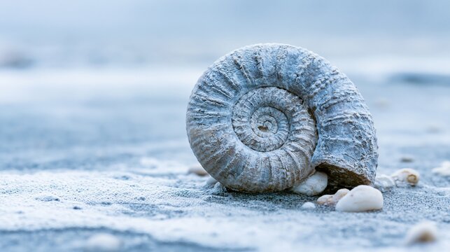 Beautiful Seashell on Sandy Shoreline