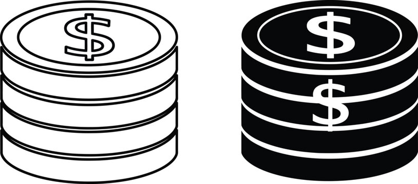 dollar sign icon set