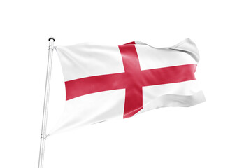Fototapeta premium England flag waving on pole isolated on transparent background